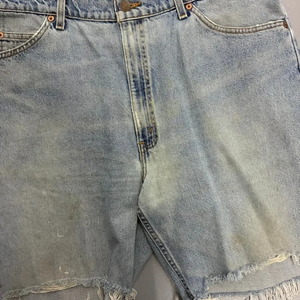 Levis 560 Orange Tab Vintage 90s Cutoff Denim Jorts Light Wash Mens 36
